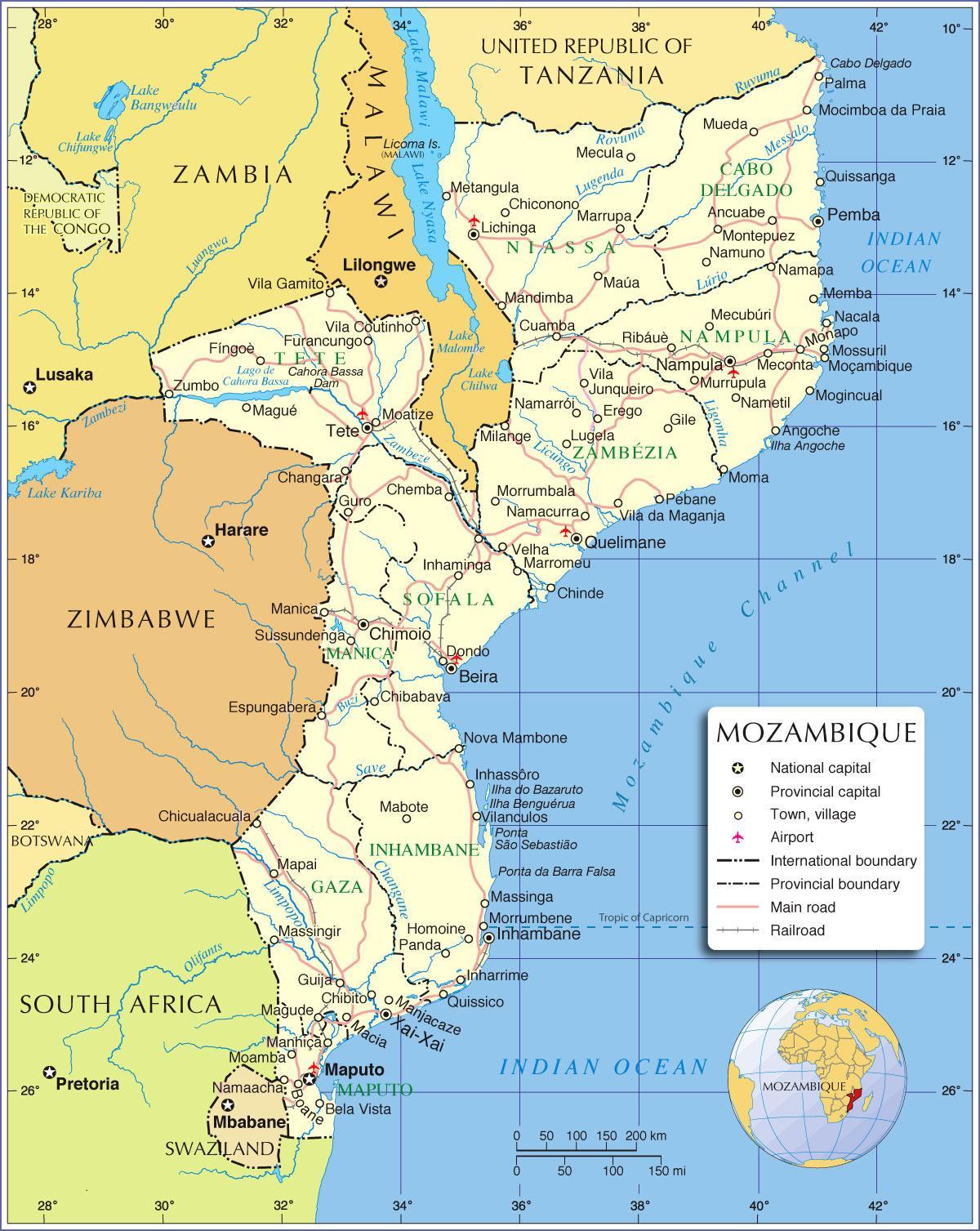 мапуто, Мозамбик картата