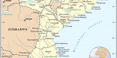Летища Мозамбик на картата