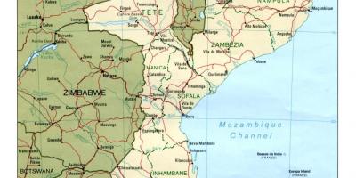 Карта на Мозамбик подробна карта