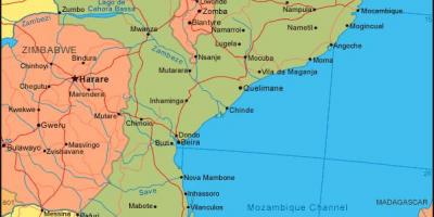 Карта на крайбрежието на Мозамбик 